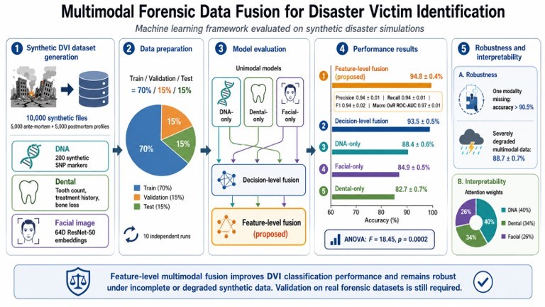 Machine Learning-Driven Multimodal Forensic Data Fusion for Enhanced Disaster Victim Identification: Integrating DNA, Dental, and Facial Image Data
