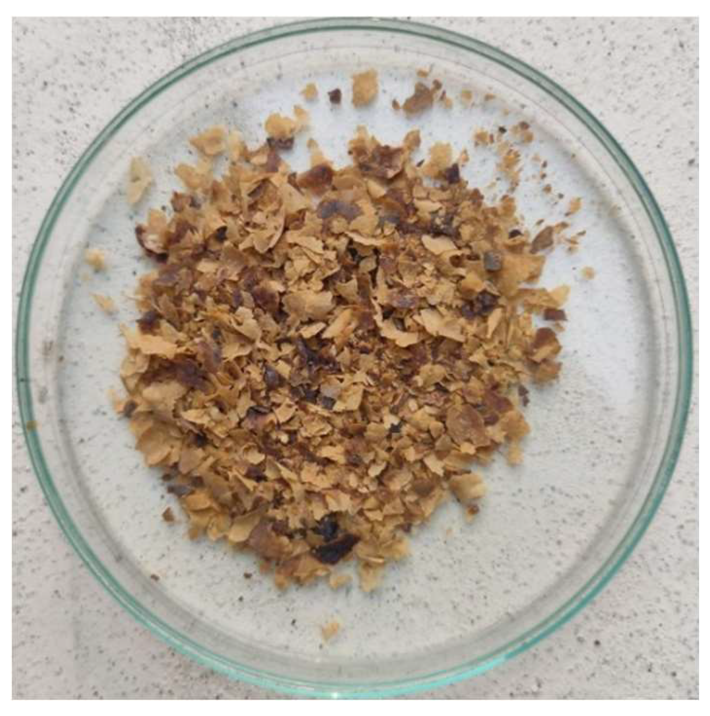 Figure 8: Flakes prepared from Ramie gum.