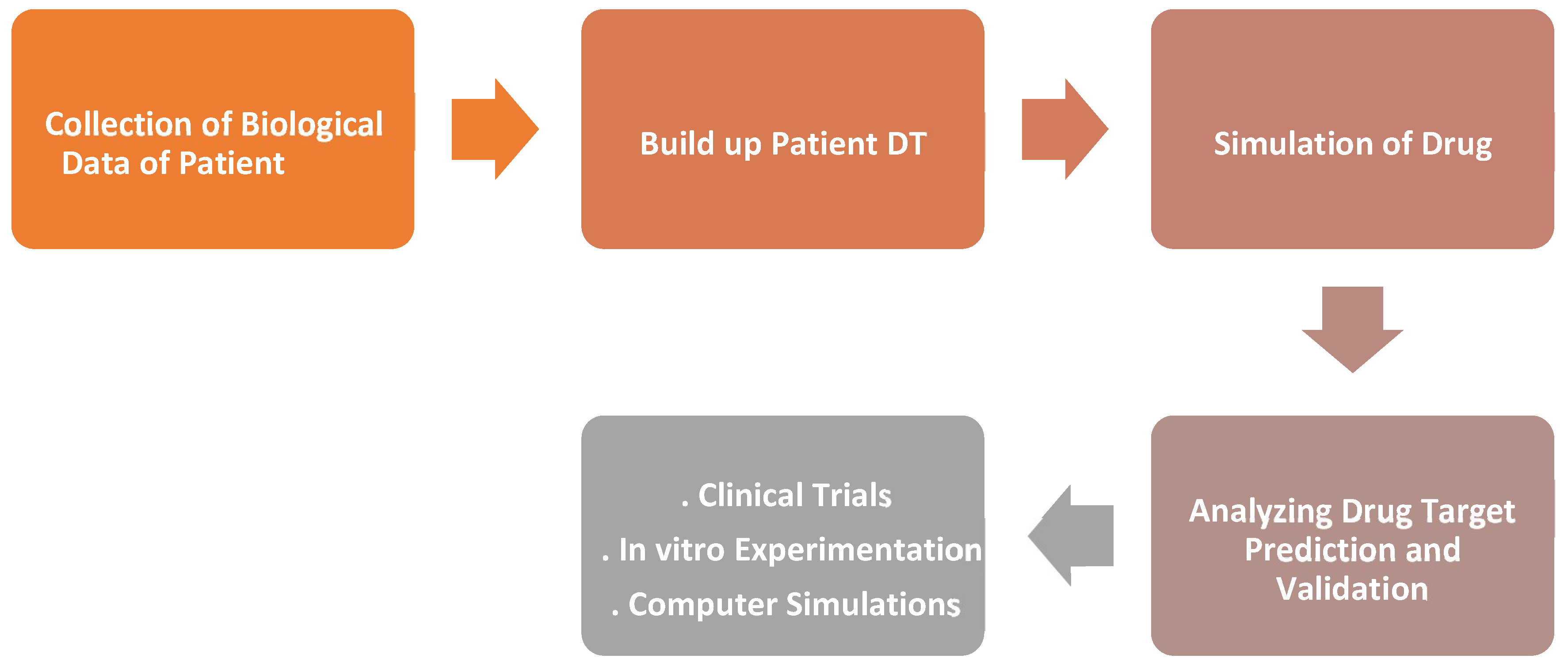 Figure 2: Digital twin in drug discovery through clinical trials.