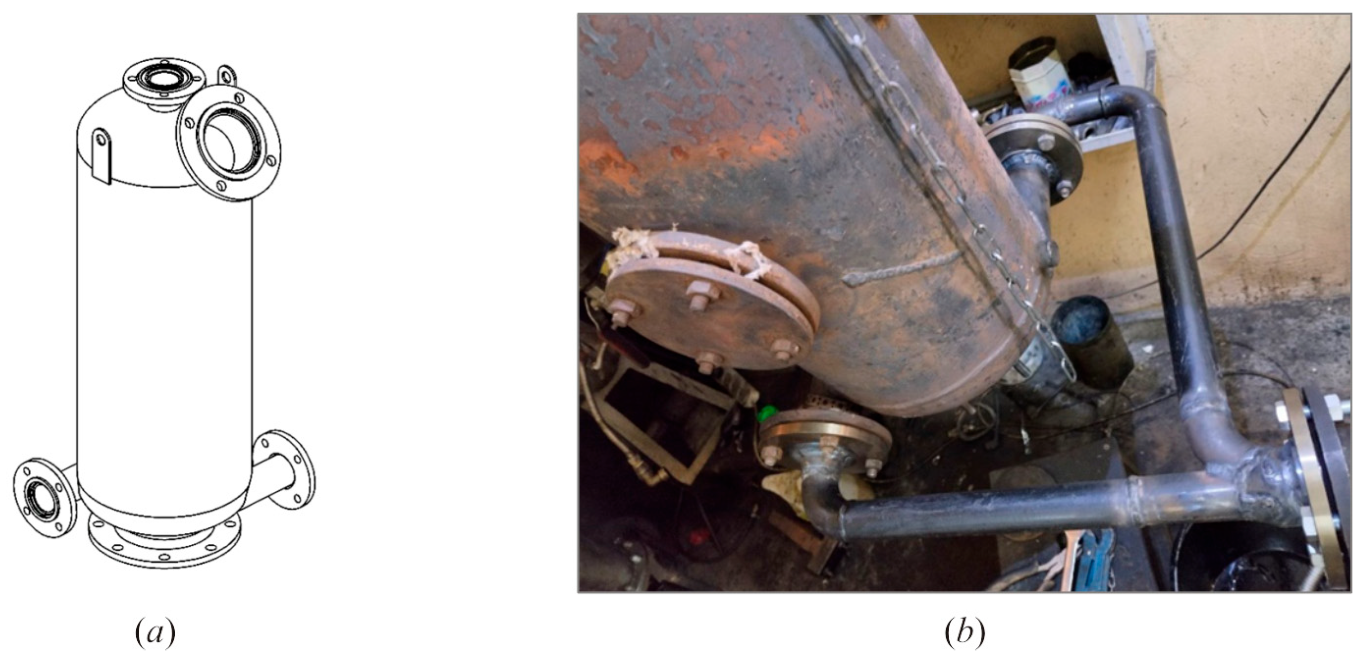 Figure 2: Flow reactor design: (a) schematic diagram highlighting the top hatch and splitter tube connection, and (b) photograph of the reactor showing the lower hatch configured for continuous feedstock supply above the PDG splitter tube.