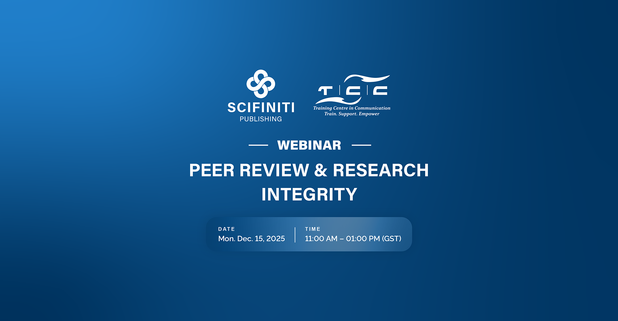 Scifiniti to Host Webinar on Peer Review & Research Integrity in Collaboration with TCC Africa