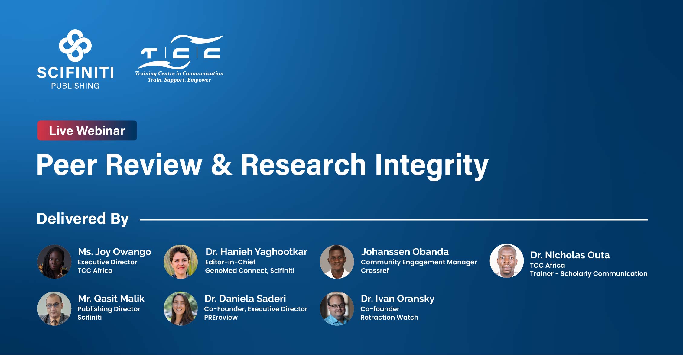 Scifiniti Hosted Joint Webinar on Peer Review & Research Integrity in Partnership with TCC Africa